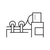 illustrazione vettoriale dell'icona della linea del sistema di laminazione della carta