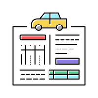 illustrazione vettoriale dell'icona del colore della cronologia del servizio auto