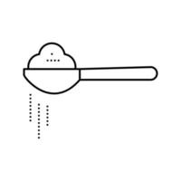 spezia aromatica sull'icona della linea del cucchiaio illustrazione vettoriale