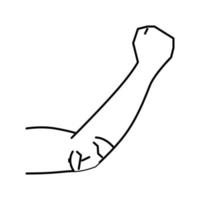illustrazione vettoriale dell'icona della linea della pelle secca del gomito