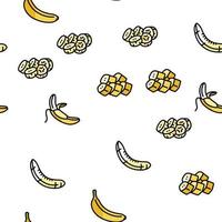 Banana frutta cibo giallo bianca vettore senza soluzione di continuità modello
