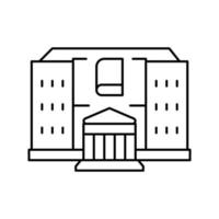 biblioteca edificio linea icona vettore illustrazione