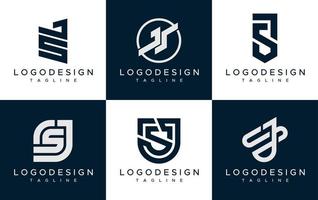 j S js logo design collezione. moderno j S js lettera logo vettore impostare.