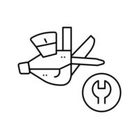 illustrazione nera del vettore dell'icona della linea di riparazione dei cambi