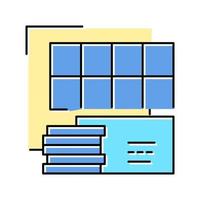 illustrazione vettoriale dell'icona a colori dei pannelli isolanti