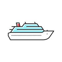 crociera nave rivestimento colore icona vettore illustrazione