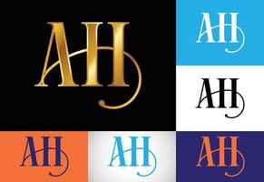 lettera iniziale ah logo design vettoriale. simbolo grafico dell'alfabeto per l'identità aziendale vettore