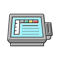 illustrazione vettoriale dell'icona a colori del terminale pos self-service