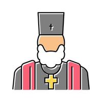 illustrazione vettoriale dell'icona del colore del cristianesimo sacerdote