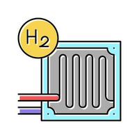 illustrazione vettoriale dell'icona del colore dell'idrogeno delle celle a combustibile