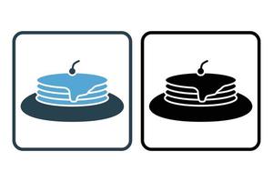 Pancakes icona illustrazione. icona relazionato per prima colazione. solido icona stile. semplice vettore design modificabile