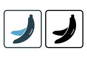 Banana icona illustrazione. icona relazionato per salutare mangiare. solido icona stile. semplice vettore design modificabile