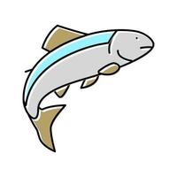 illustrazione vettoriale dell'icona del colore del pesce salmone