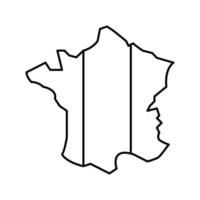 Francia nazione carta geografica bandiera linea icona vettore illustrazione