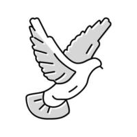 illustrazione vettoriale dell'icona del colore della colomba volante