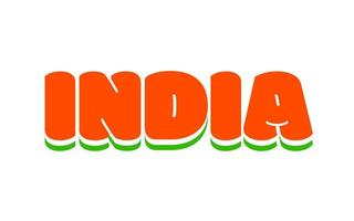 'India' tipografia nel tricolori. India lettering nel grassetto font. vettore