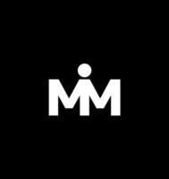 mi M lettere su nero sfondo. mi M logo monogramma vettore