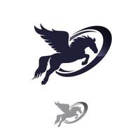 volante alato Pegasus cavallo - nero vettore schema di greco mitologia ispirazione simbolo