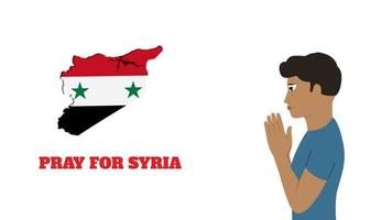 pregare per Siria, un' uomo preghiere vettore illustrazione.