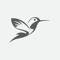 colibri o ronzio uccello icone. vettore isolato impostato di volante uccelli con diffusione svolazzante Ali