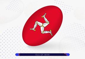 Rugby palla con il bandiera di isola di uomo su esso. attrezzatura per Rugby squadra di isola di uomo. vettore