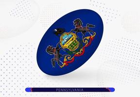 Rugby palla con il bandiera di Pennsylvania su esso. attrezzatura per Rugby squadra di Pennsylvania. vettore