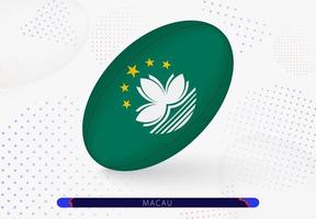 Rugby palla con il bandiera di macau su esso. attrezzatura per Rugby squadra di macao. vettore