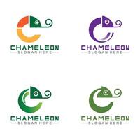 modello di progettazione del logo camaleonte. illustrazione vettoriale