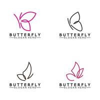 semplice farfalla monoline logo-vettore illustrazione vettore