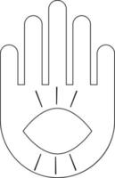 illustrazione di un' mano con un occhio esoterico elemento. vettore