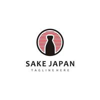 interesse Giappone bar e ristorante logo disegno, piatto stile isolato su sole sfondo vettore