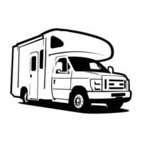 camper camper caravan silhouette vettore arte isolato