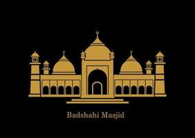 badshahi moschea vettore icona. badshahi Masjid d'oro colore illustrazione. badshahi Masjid icona.