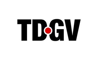 tdgv azienda nome iniziale lettera monogramma. tdgv lettere con rosso punto. vettore