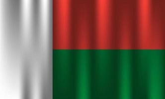 bandiera di Madagascar nazione nazione simbolo 3d tessile raso effetto sfondo sfondo vettore