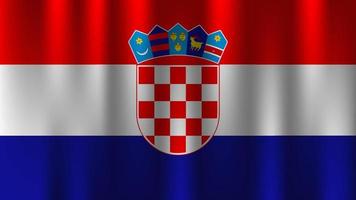 bandiera di Croazia nazione nazione simbolo 3d tessile raso effetto sfondo sfondo vettore