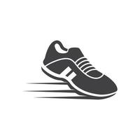 in esecuzione scarpe icona logo vettore illustrazione design