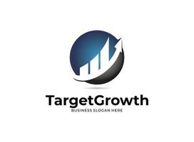 illustrazione vettore grafico di finanziario bersaglio crescita logo disegni concetto. Perfetto per finanziario, contabilità, marketing, attività commerciale, consulente, scorta, mercato, investimento, commercio, e aziendale.