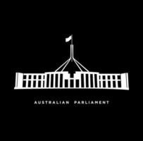 australiano parlamento edificio icona. australiano parlamento simbolo vettore su nero sfondo.