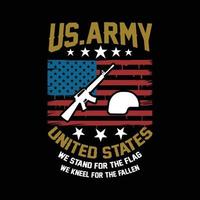 Stati Uniti d'America esercito maglietta design vettore