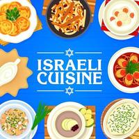 israeliano cucina ristorante piatti menù copertina vettore