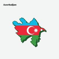 azerbaijan nazione nazione bandiera carta geografica Infografica vettore