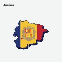 andorra nazione nazione bandiera carta geografica Infografica vettore