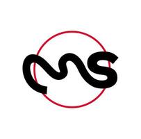 SM azienda nome iniziale lettere monogramma con rosso il giro. SM icona. vettore