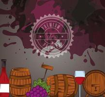 banner di bevanda di vino vettore