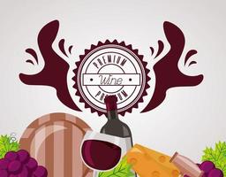 banner di bevanda di vino vettore