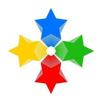 4 colorato stelle icona. colori e stelle. vettore