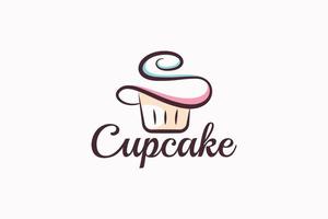 Cupcake logo con un' combinazione di stilista Cupcake e lettera S per qualunque attività commerciale, particolarmente per panetterie, pasticcerie, bar, eccetera. vettore