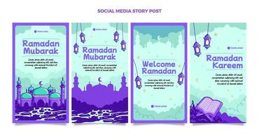 Ramadan design tema con mano disegnare stile arte vettore