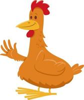 divertente personaggio comico di pollo o gallina fattoria degli animali vettore